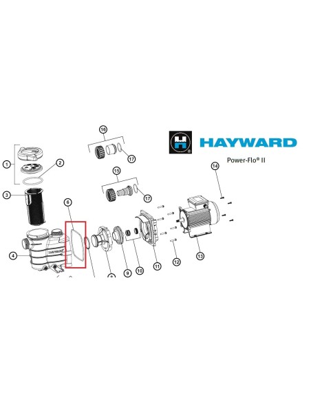 JUNTA CUERPO BOMBA POWER FLO II HAYWARD GMX0600F