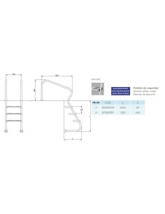ESCALERA FÁCIL ACCESO ELECTROPULIDA FLEXINOX 2