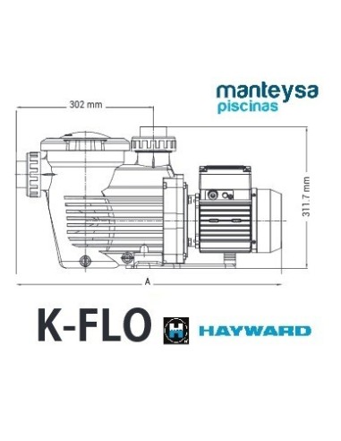 MEDIDAS BOMBA PISCINA K-FLO HAYWARD