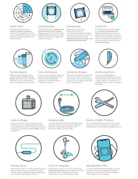 CARACTERISTICAS LIMPIAFONDOS DOLPHIN S300i MAYTRONICS