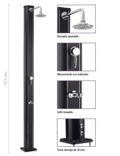 DUCHA SOLAR RECTA ALUMINIO 32 LITROS REF.530078 2