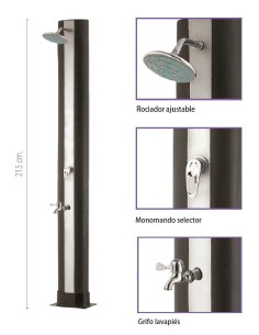 DUCHA SOLAR RECTA ALUMINIO 35 LITROS REF. 500071CG 2