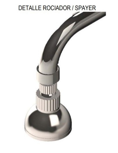 ROCIADOR DUCHA 1 BRAZO INOX EASY BAEZA ref. 111235