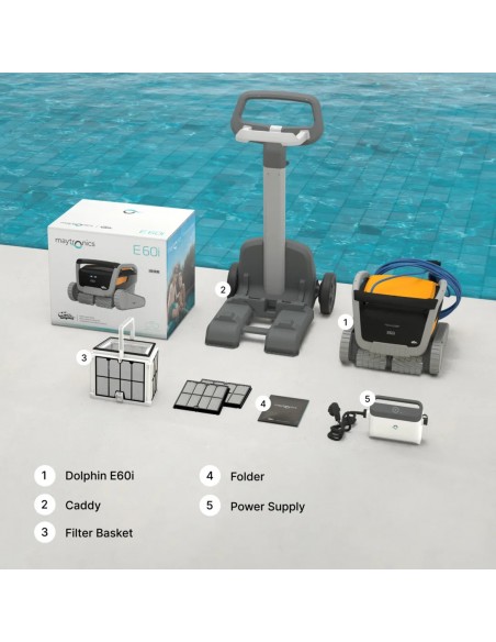 PACKAGING ROBOT LIMPIAFONDOS DOLPHIN E60i MAYTRONICS - accesoriospiscinasonline.es