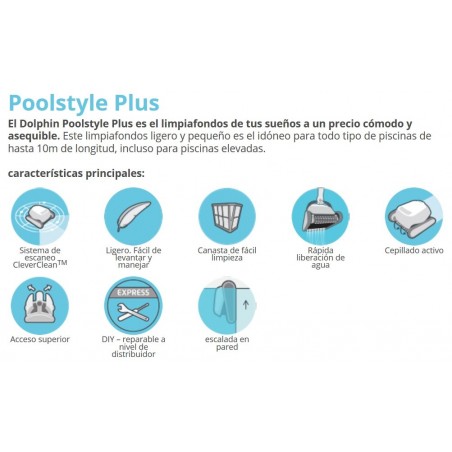 LIMPIAFONDOS DOLPHIN POOLSTYLE PLUS MAYTRONICS
