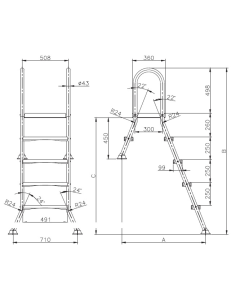ESCALERA PISCINAS SEMI-ELEVADAS KRIPSOL 2